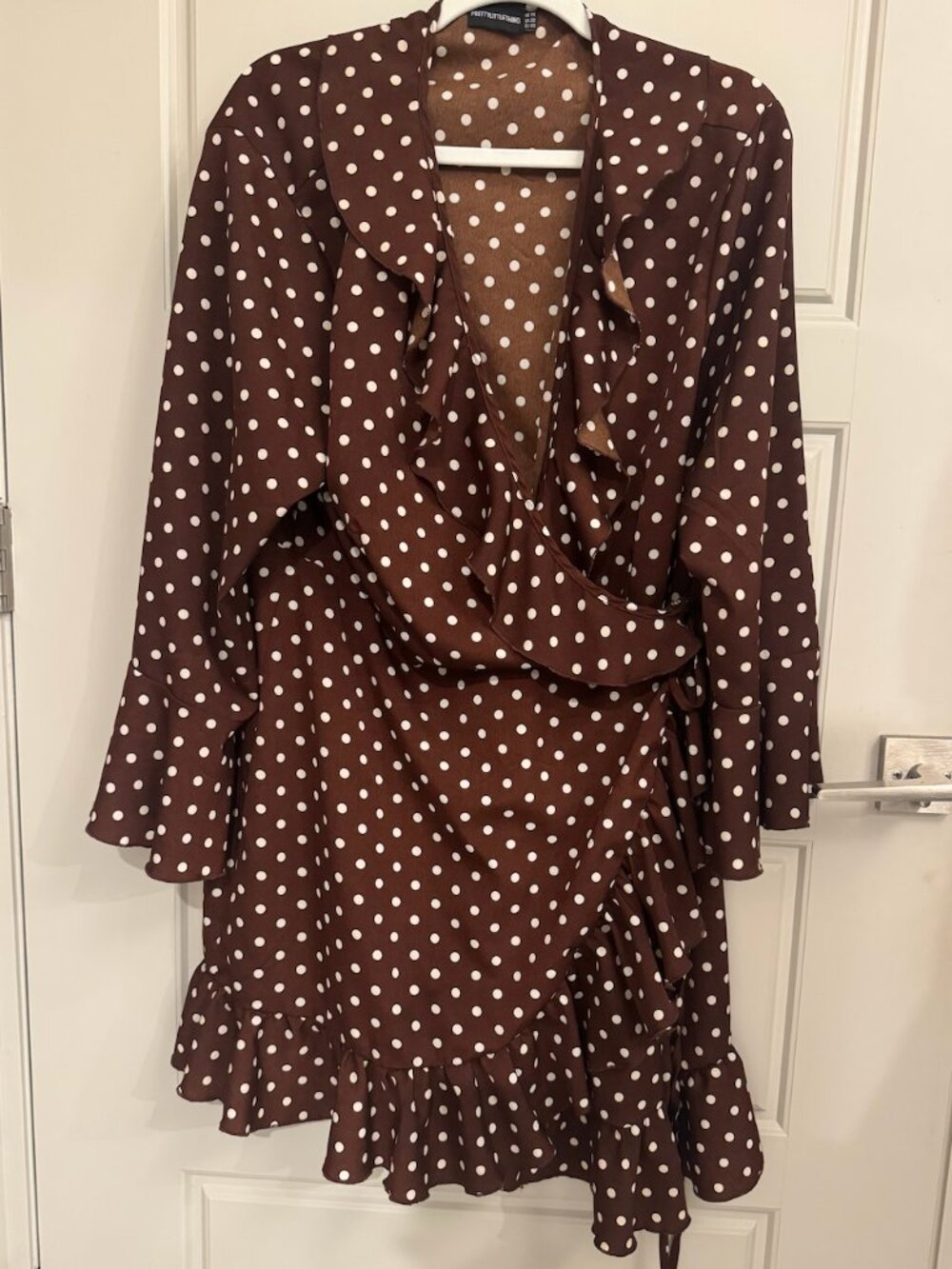 PrettyLittleThing Brown Polka Dot Dress | size: 1X